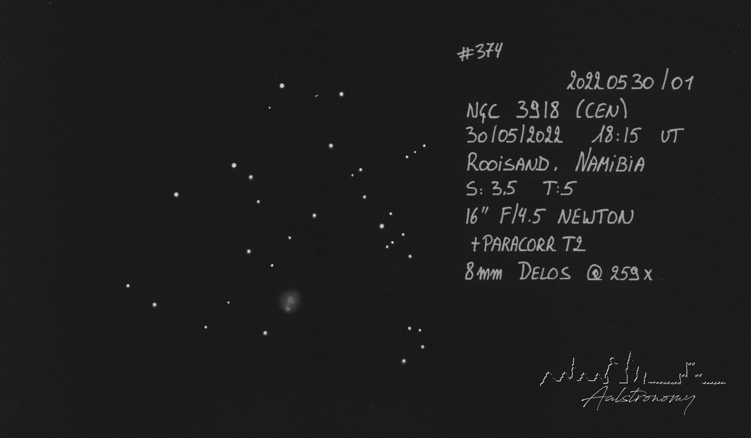 NGC 3918 – Blue Planetary (#374)