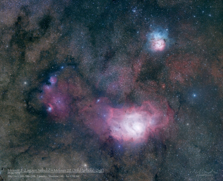 Messier 8 + Messier 20 (Lagoon + Trifid Nebula)