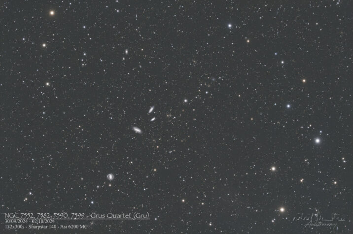 NGC 7552, 7582, 7590, 7599, … – The Grus Quartet